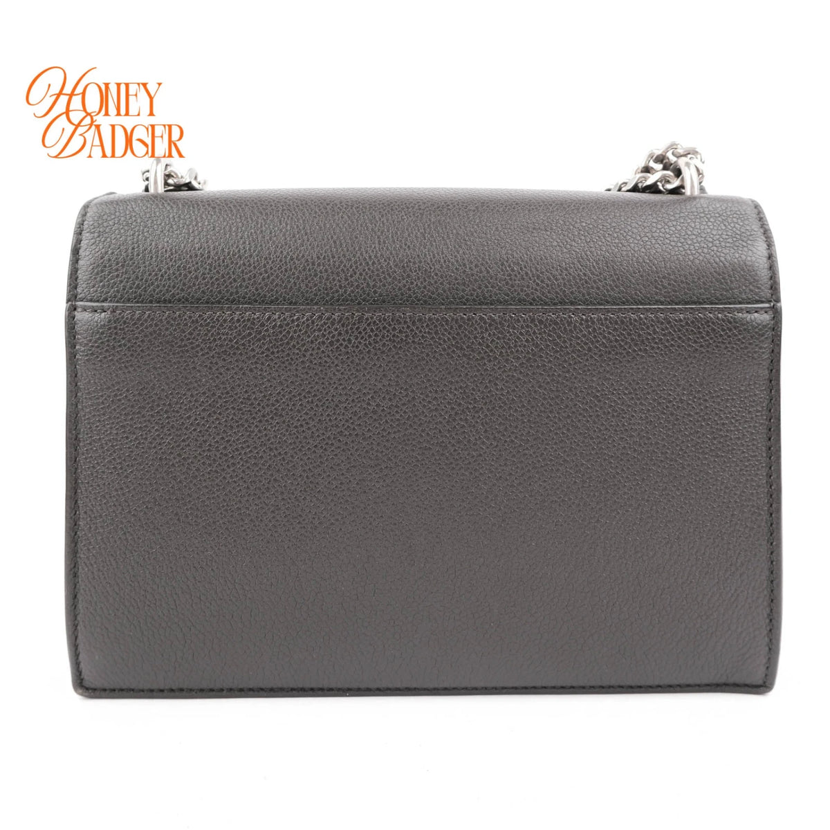 Saint Laurent Sunset Medium Grained Leather Grey Silver Hardware Rank A