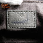 Gucci Horsebit Chain Small Shoulder Bag Quilted Calfskin Grey Palladium Hardware Rank A