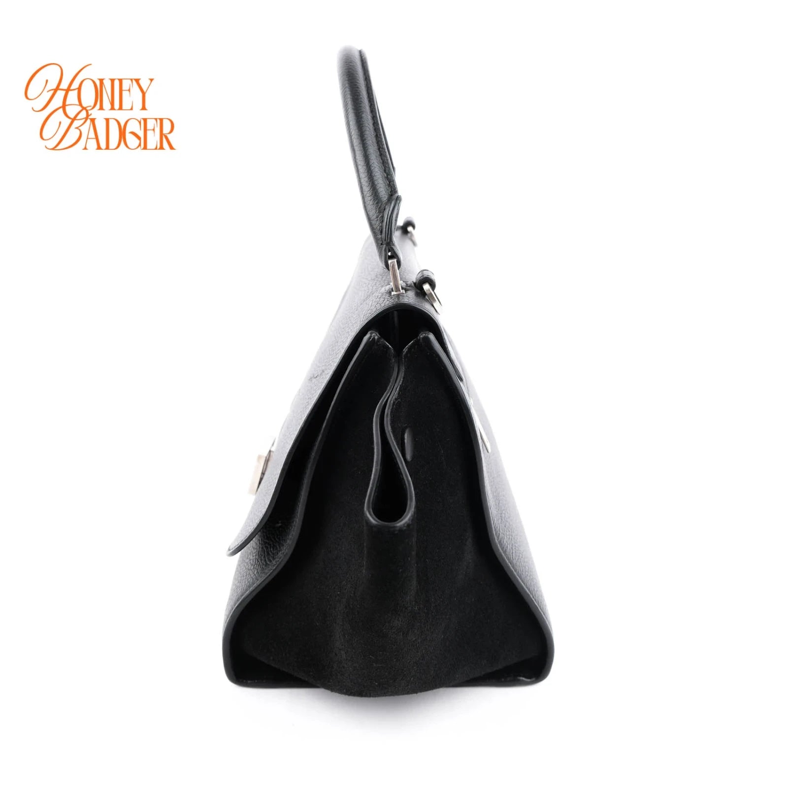 Celine Trapeze Black Grained Leather Rank A