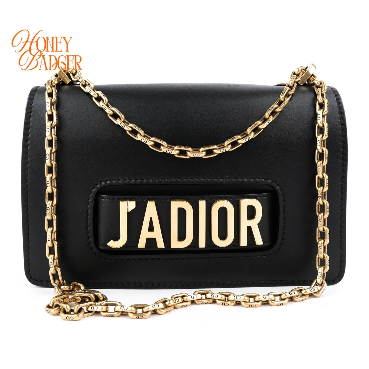Dior J’Adior Medium Flap Bag Black Calfskin Gold Hardware Rank A