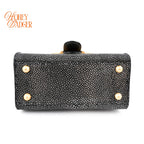 Delvaux Brillant Micro Golden Glory Stingray Leather Black Antique Gold Hardware Rank A
