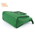 Celine Nano Luggage Bag Drummed Calfskin Green Silver Hardware Rank A