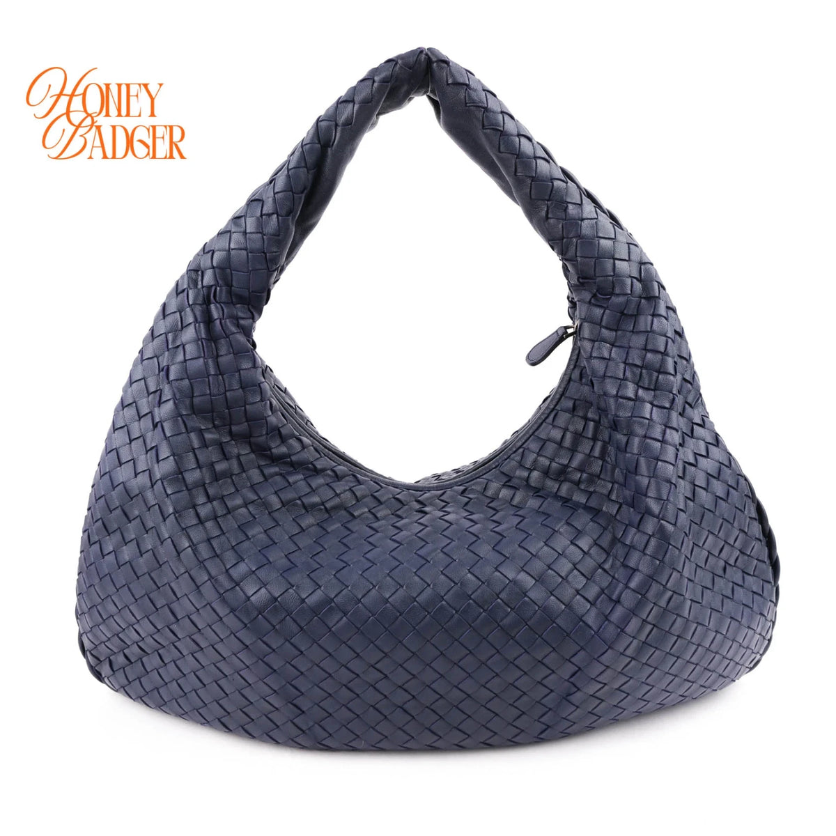 Bottega Veneta Large Veneta Hobo Intrecciato Nappa Navy Rank A