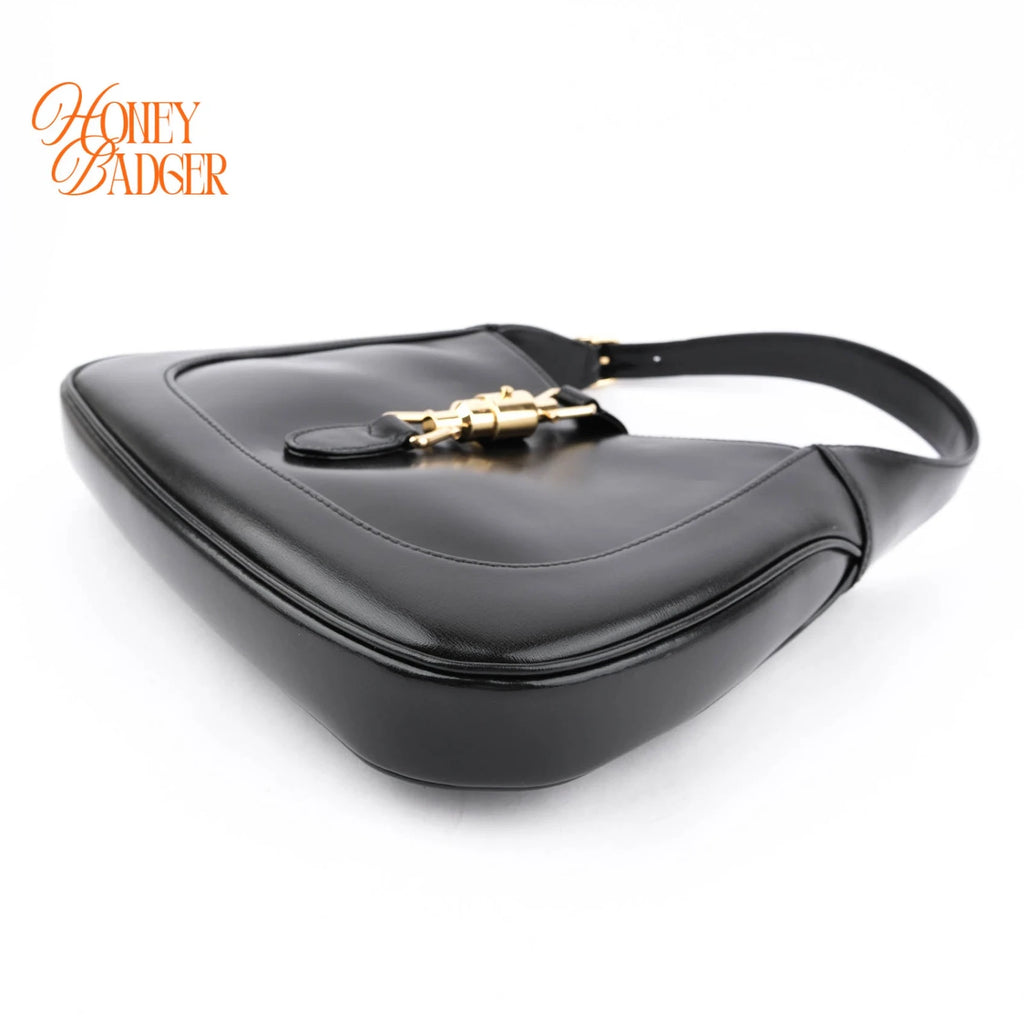 Gucci Jackie 1961 Medium Smooth Leather Black Gold Hardware Rank S