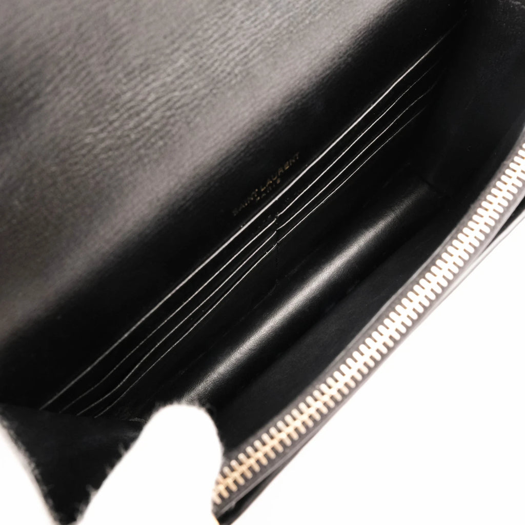Saint Laurent Sunset Small Leather Black Gold Hardware Rank A
