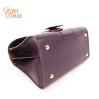 Delvaux Brillant Mini Purple Box Calf Leather 2-Way Bag Rank A