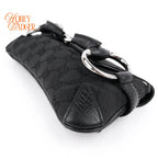 Gucci Horsebit Chain Clutch GG Canvas Black Silver Hardware Rank A