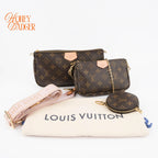Louis Vuitton Multi Pochette Accessoires in Monogram with pink strap, Grade A condition.