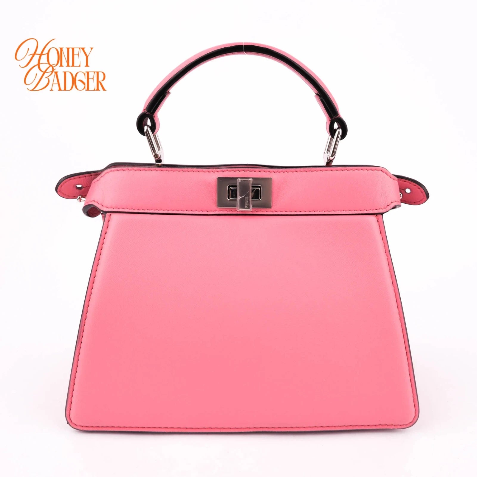 Fendi Peekaboo ISeeU Mini Leather Pink Silver Hardware Rank A