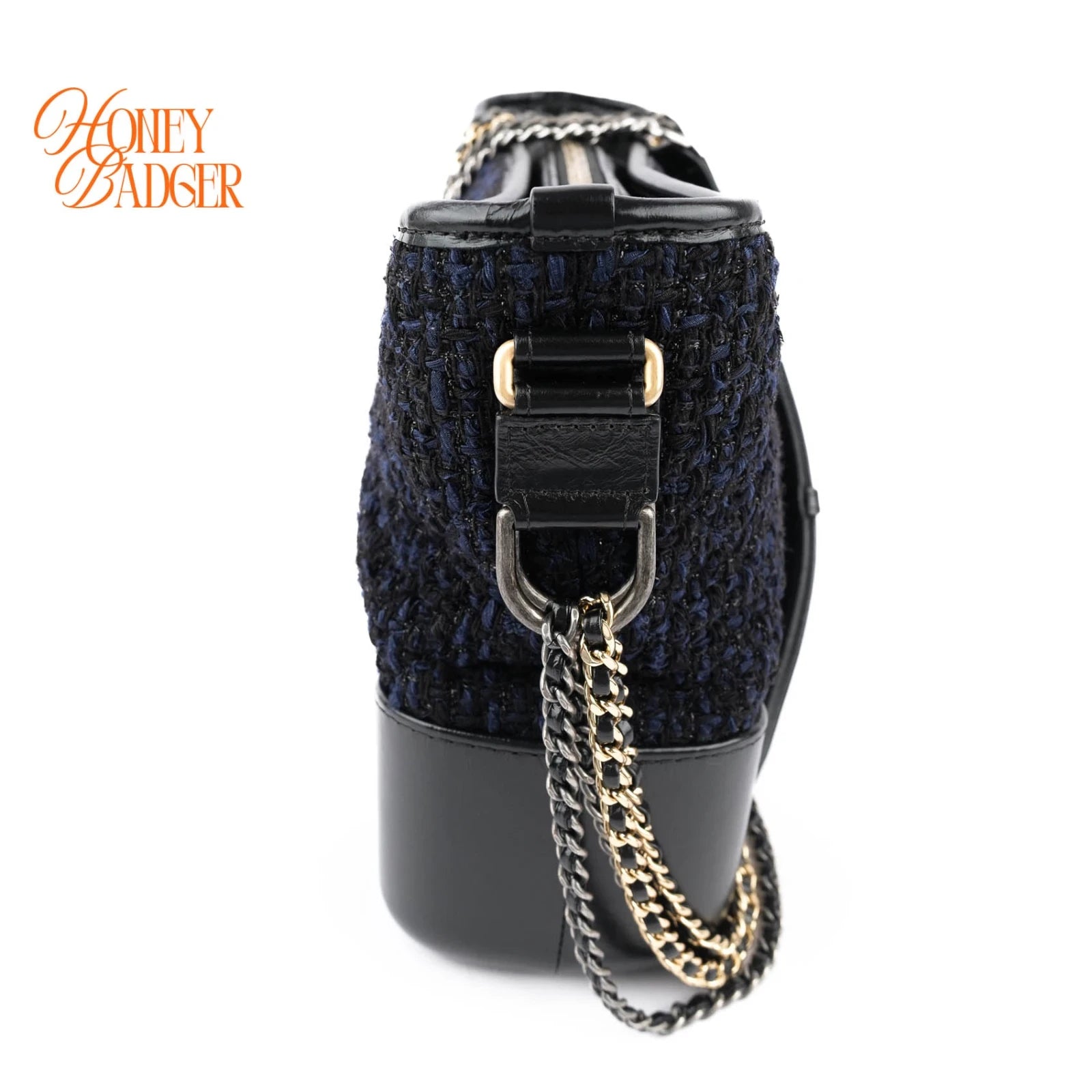 Chanel Gabrielle de Chanel Hobo Medium Tweed Navy Black