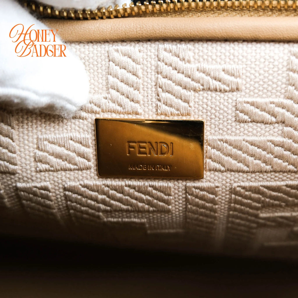Fendi Peekaboo ISeeU Petite Nappa Leather Miele Gold Hardware Rank A