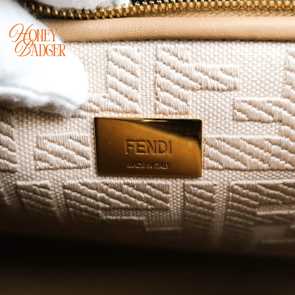 Fendi Peekaboo ISeeU Petite Nappa Leather Miele Gold Hardware Rank A