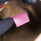 Gucci GG Supreme Mini 2Way Shoulder Bag Beige Red Gold Hardware Rank AB