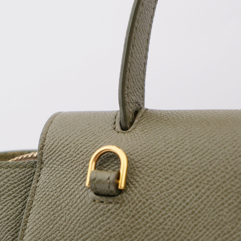 Celine Nano Belt Bag Grained Calfskin 2WAY Handbag Green