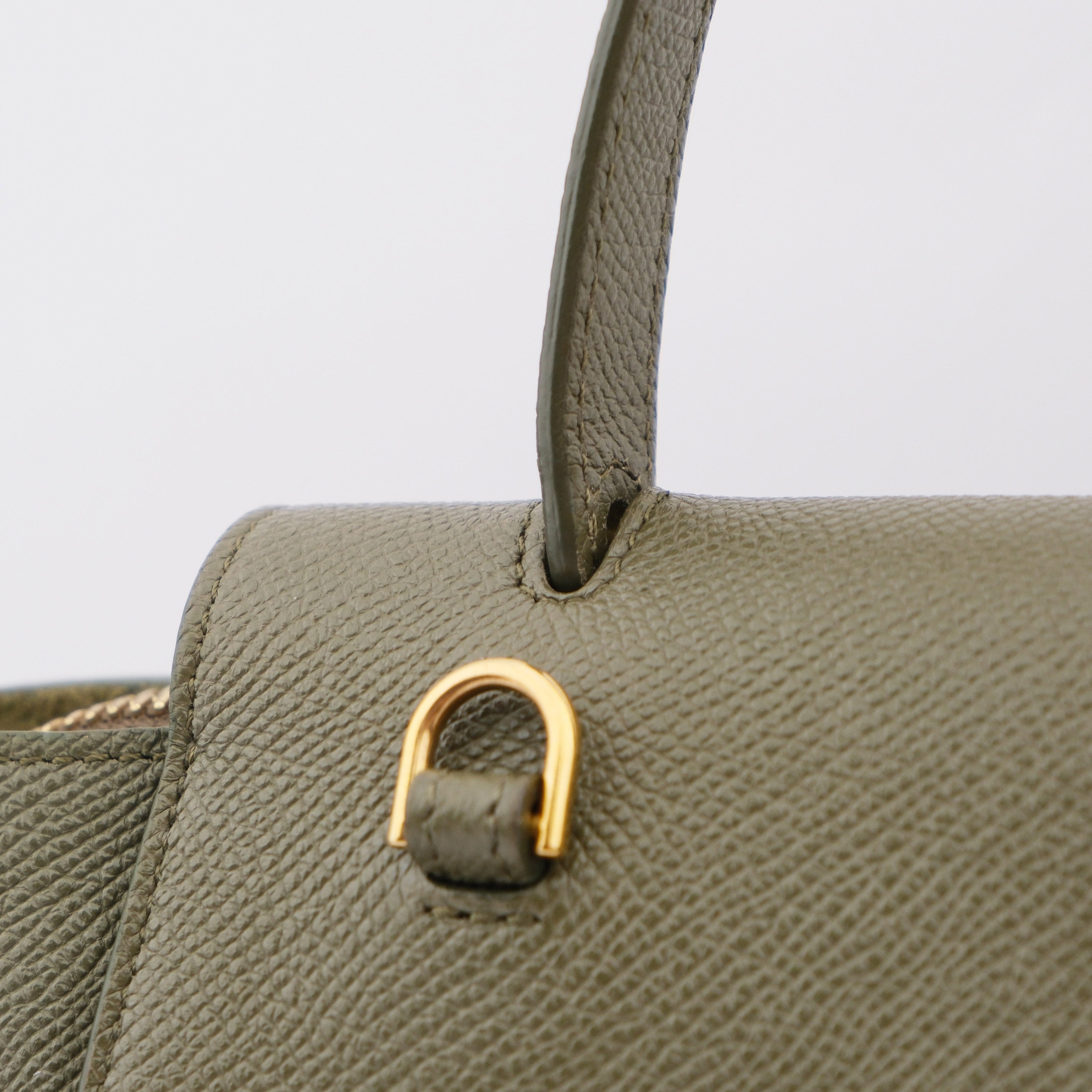 Celine Nano Belt Bag Grained Calfskin 2WAY Handbag Green