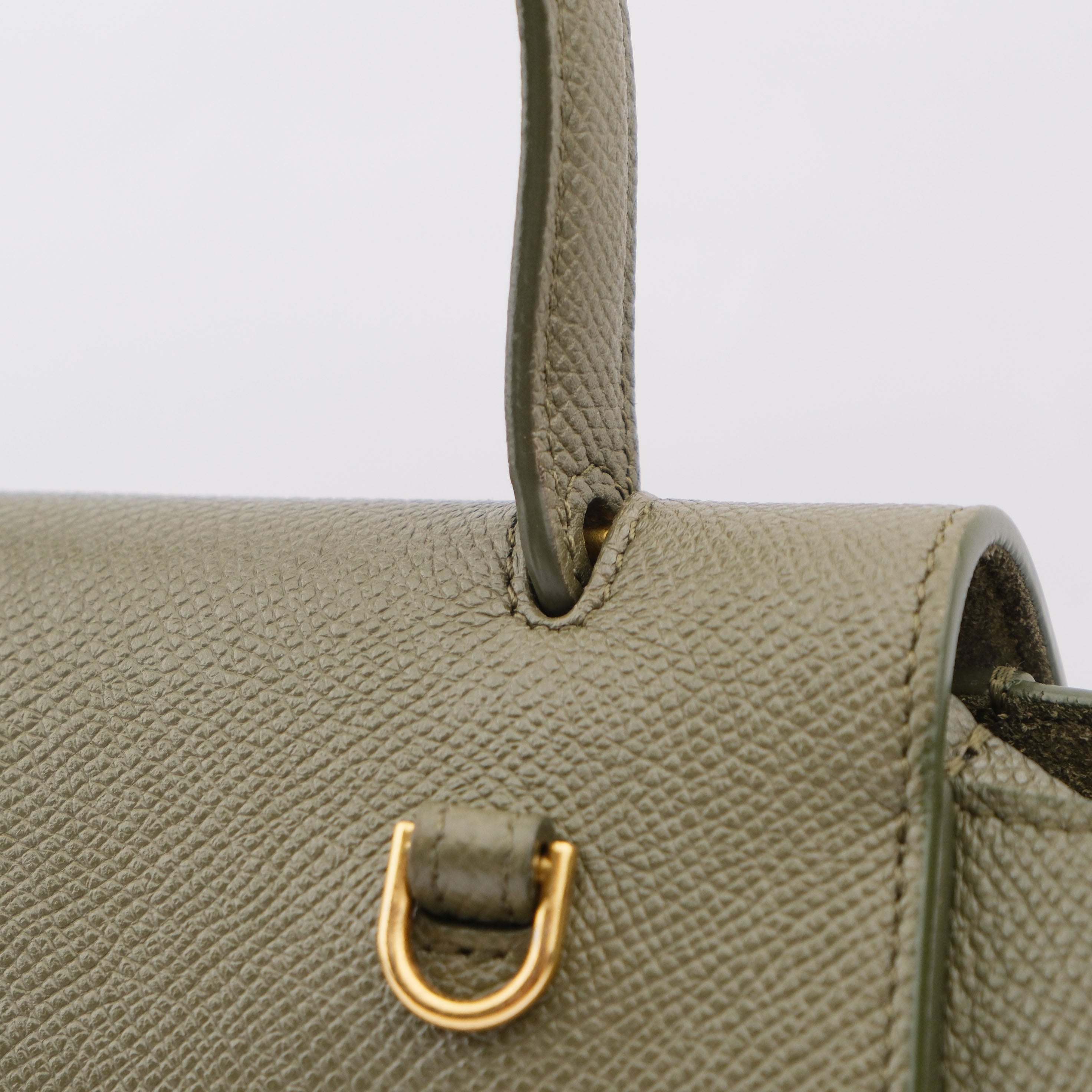 Celine Nano Belt Bag Grained Calfskin 2WAY Handbag Green
