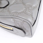 Gucci GG Matelassé Leather 2-Way Handbag Grey Gold Hardware 702251