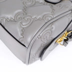 Gucci GG Matelassé Leather 2-Way Handbag Grey Gold Hardware 702251