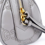 Gucci GG Matelassé Leather 2-Way Handbag Grey Gold Hardware 702251