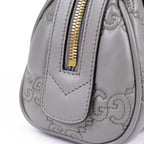 Gucci GG Matelassé Leather 2-Way Handbag Grey Gold Hardware 702251