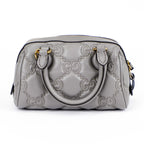 Gucci GG Matelassé Leather 2-Way Handbag Grey Gold Hardware 702251