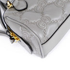Gucci GG Matelassé Leather 2-Way Handbag Grey Gold Hardware 702251