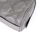 Gucci GG Matelassé Leather 2-Way Handbag Grey Gold Hardware 702251
