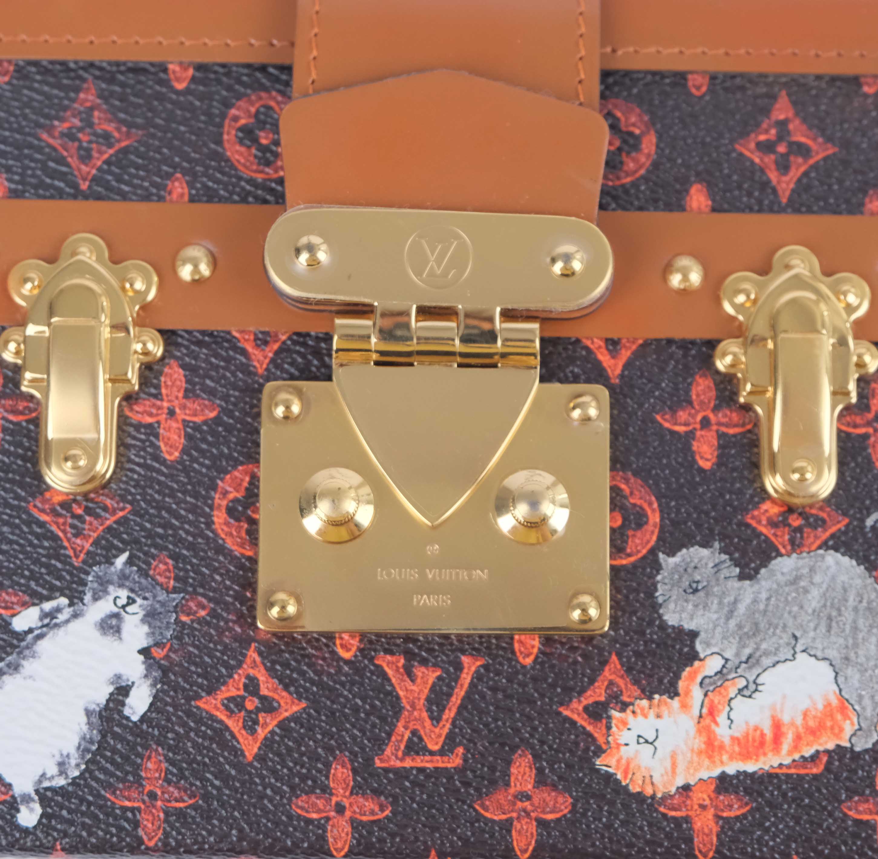 Louis Vuitton Catgram Transformed Monogram Petite Malle Trunk Bag - M44407 Rare Collectors Piece