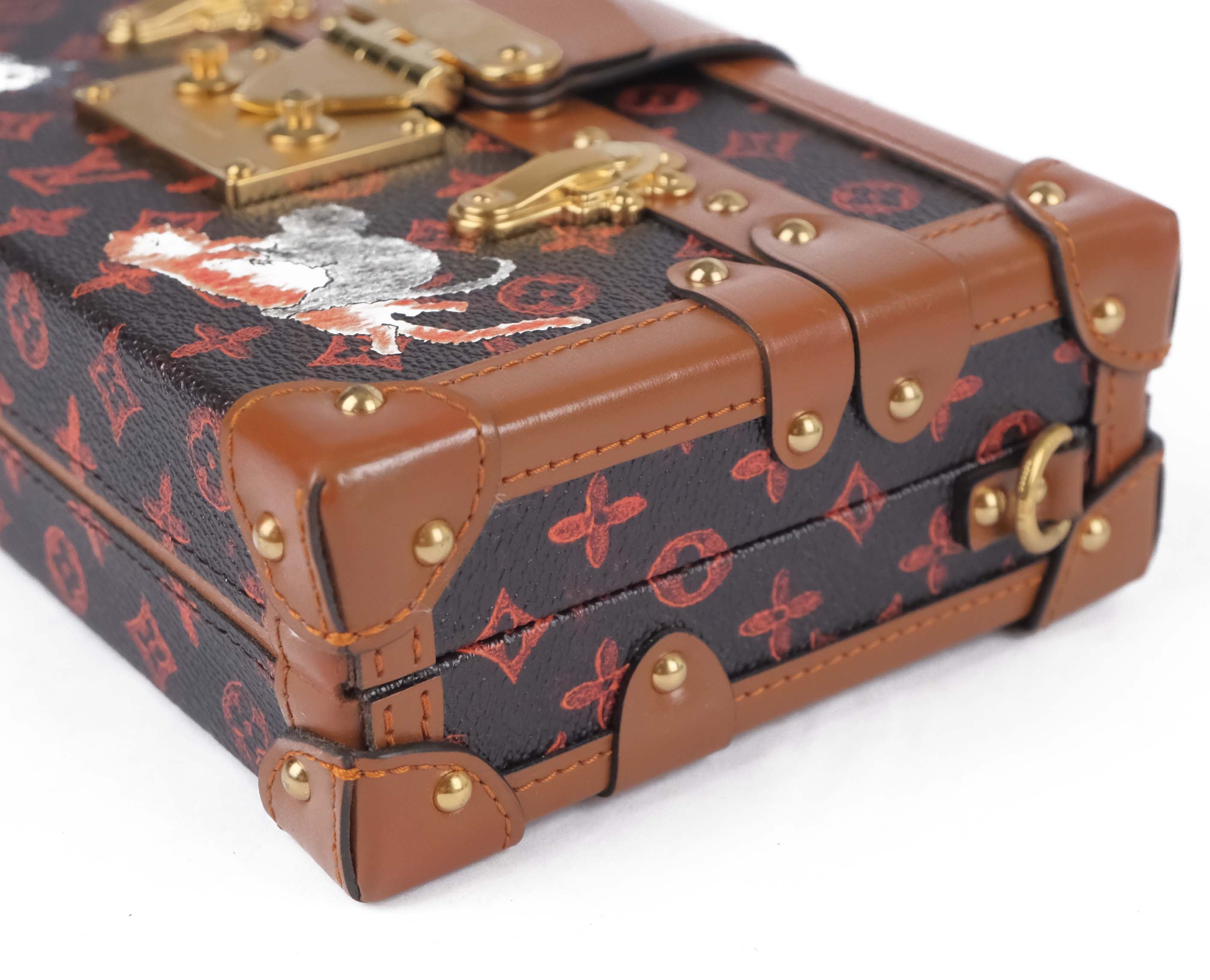 Louis Vuitton Catgram Transformed Monogram Petite Malle Trunk Bag - M44407 Rare Collectors Piece