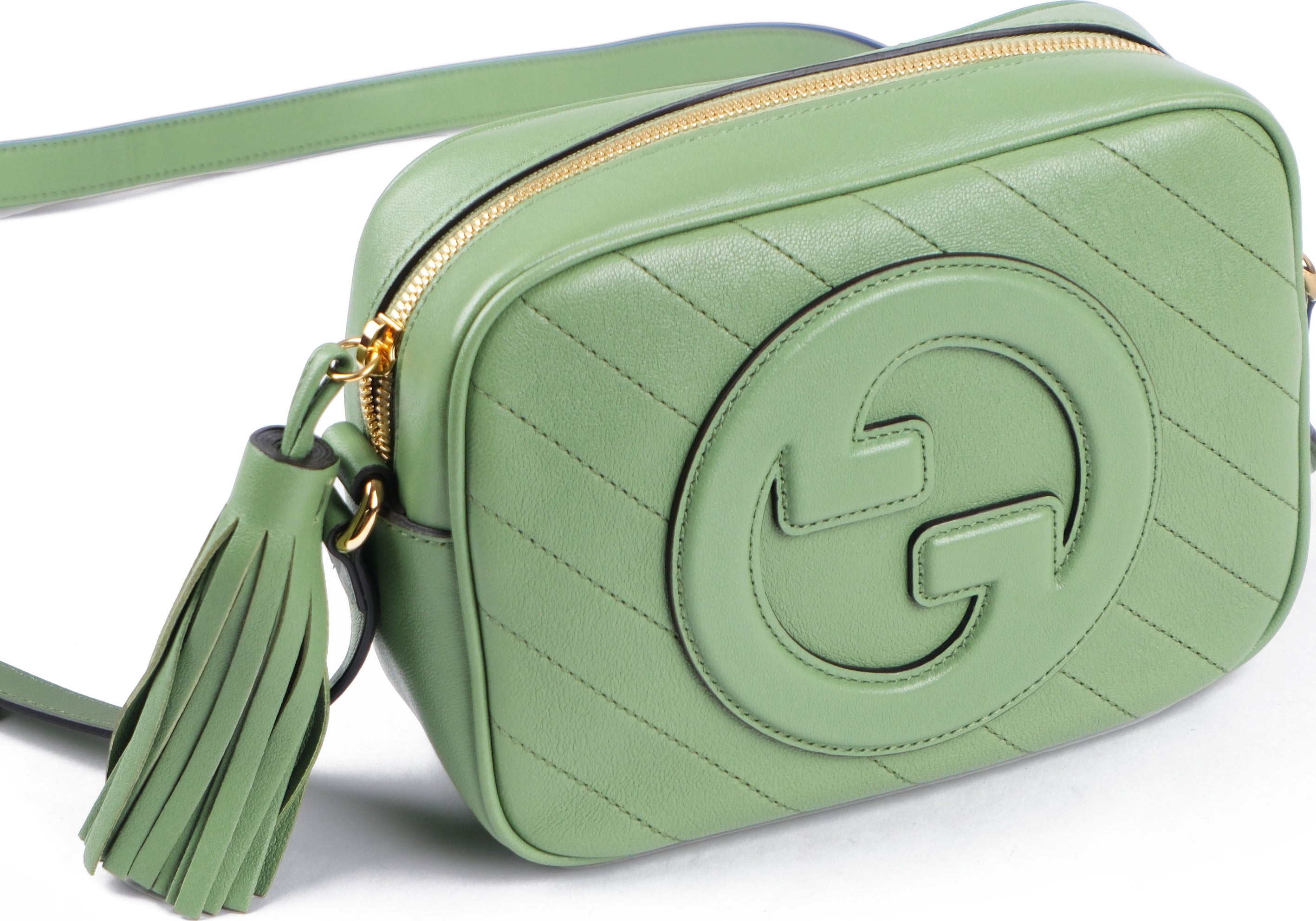 Gucci Blondie Leather Camera Bag in Green