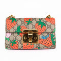 Gucci Padlock Strawberry GG Supreme Shoulder Bag