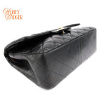Chanel Classic Double Flap Jumbo 30 Lambskin Black Gold Hardware Rank AB
