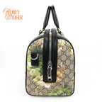 Gucci Tian GG Supreme Medium Boston Bag Multicolor Black Leather Silver Hardware Rank A