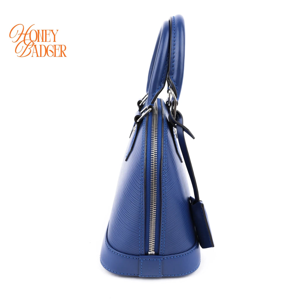 Louis Vuitton Alma BB Epi Leather Indigo Blue Silver Hardware Rank A