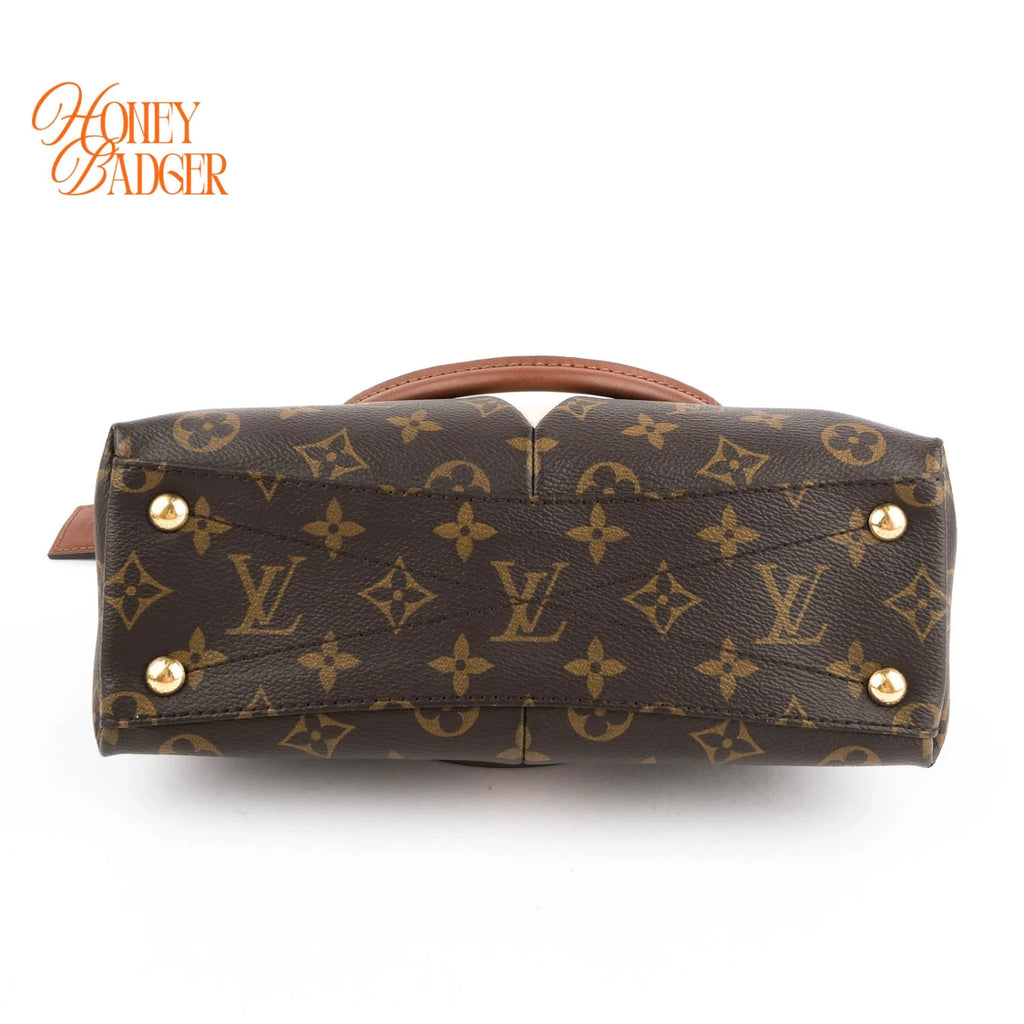 Louis Vuitton V Tote BB Monogram Brown 2Way Handbag K1740 Rank A