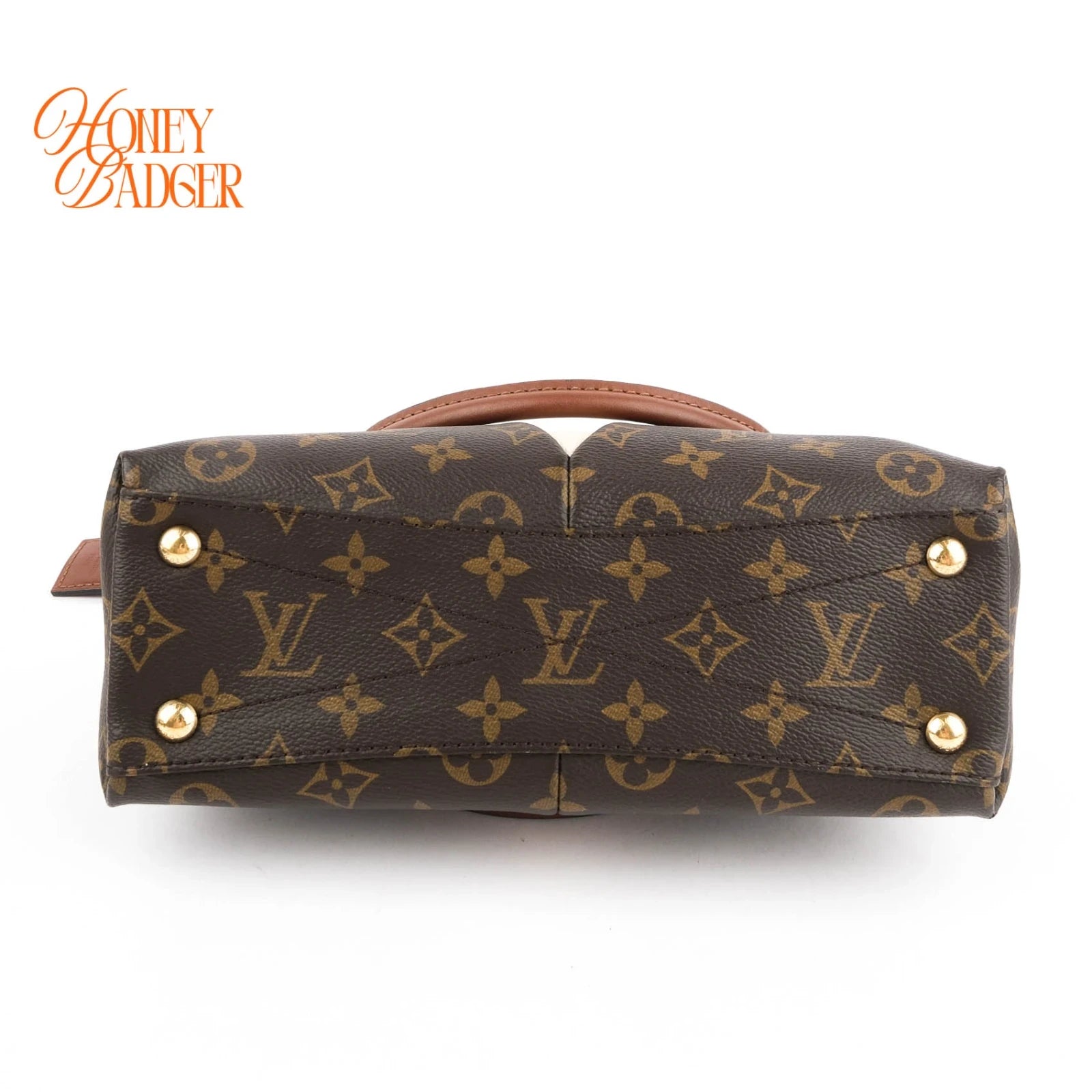Louis Vuitton V Tote BB Monogram Brown 2Way Handbag K1740 Rank A