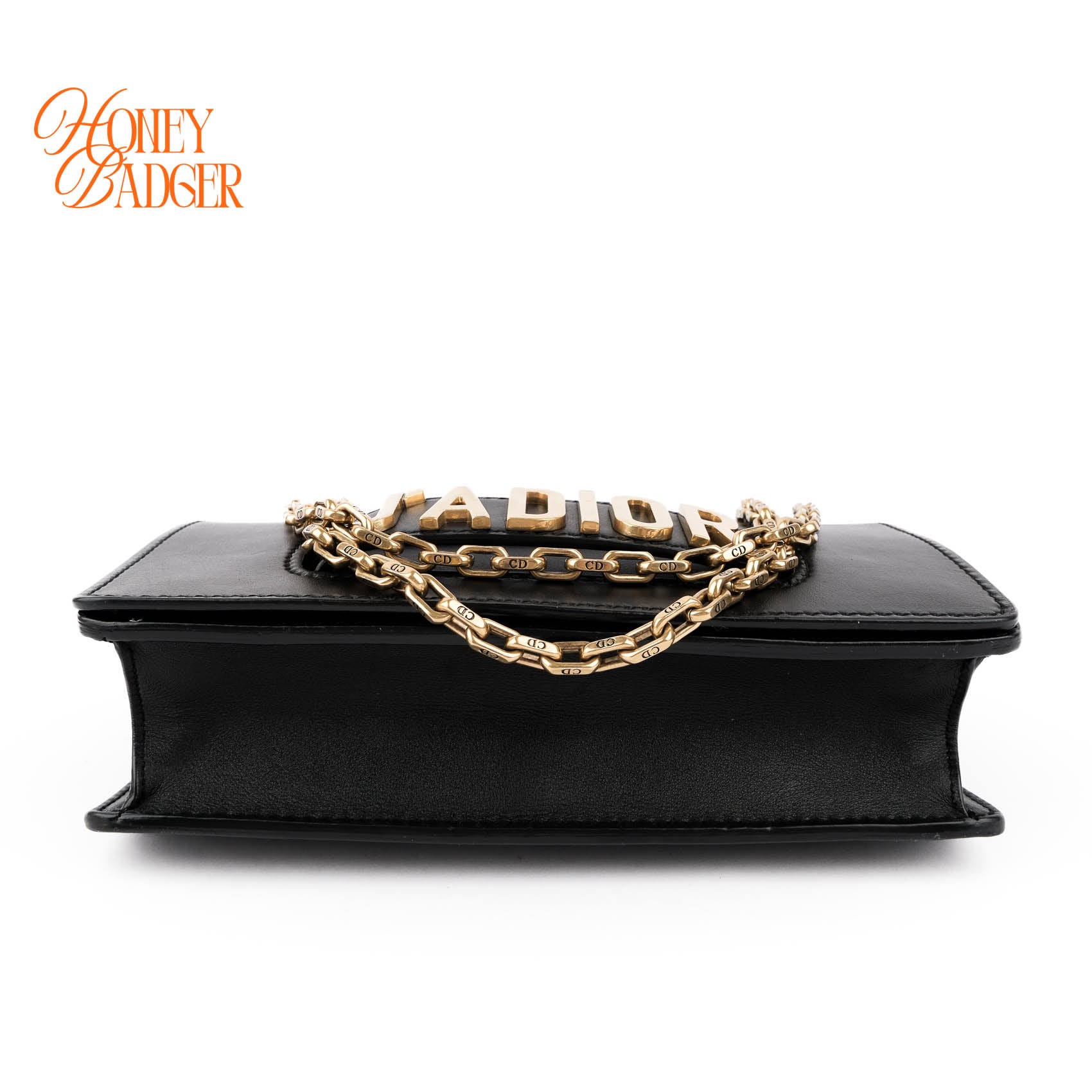 Christian Dior J'ADIOR Flap Bag Medium Smooth Black Leather Gold Hardware M9000