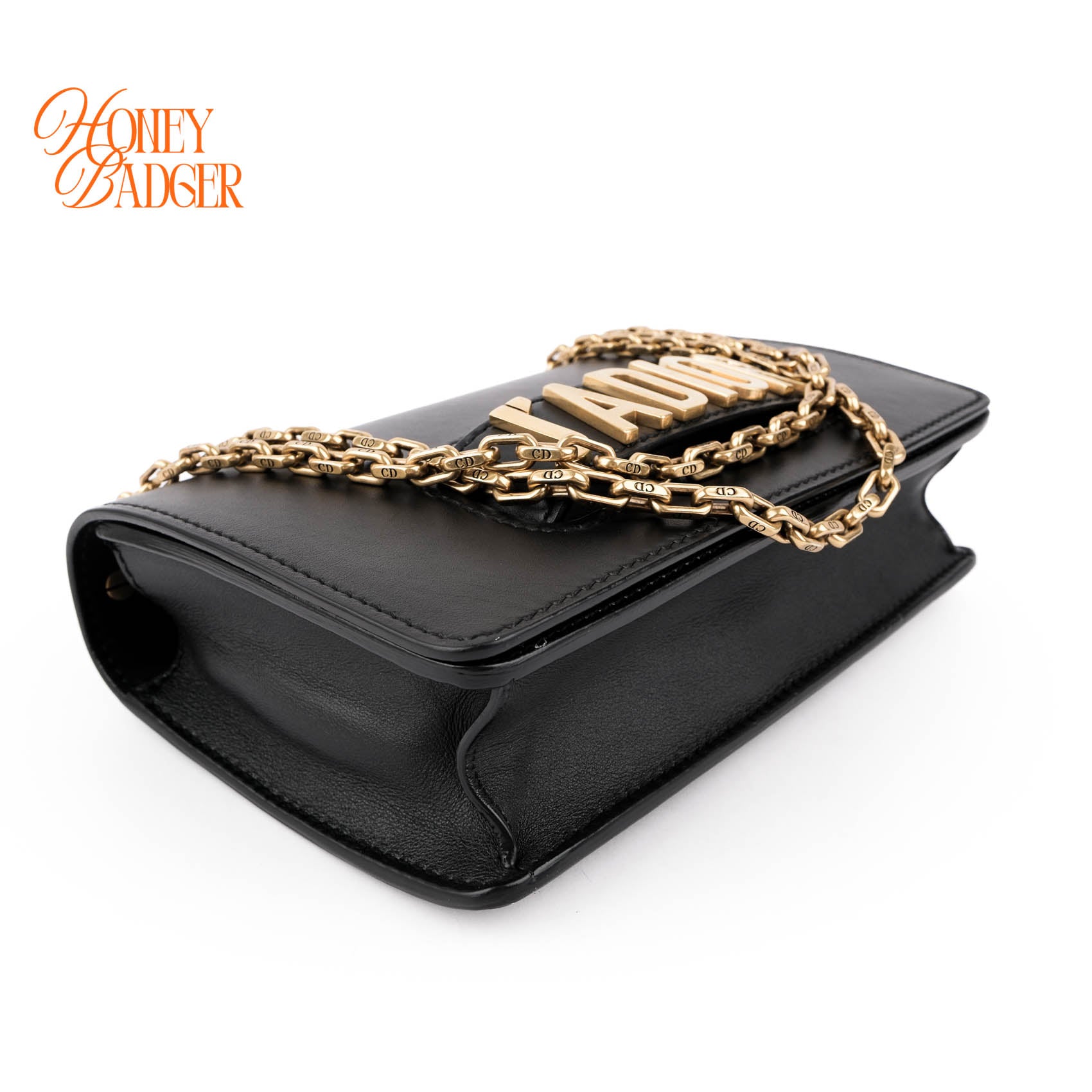 Christian Dior J'ADIOR Flap Bag Medium Smooth Black Leather Gold Hardware M9000
