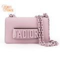 Christian Dior J'Adior Ultra-Matte Mini Flap Bag Monochromatic Leather Chain Purple