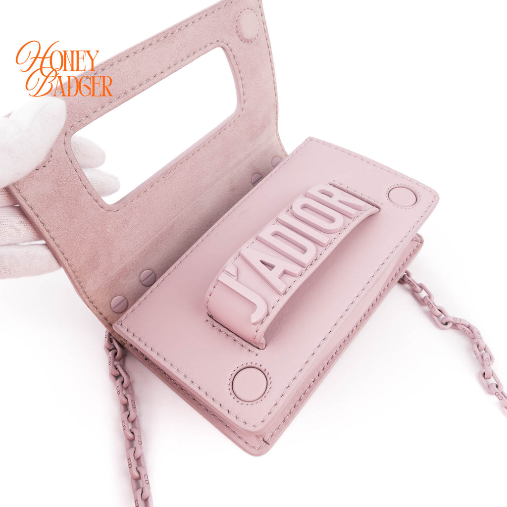 Christian Dior J'Adior Ultra-Matte Mini Flap Bag Monochromatic Leather Chain Purple