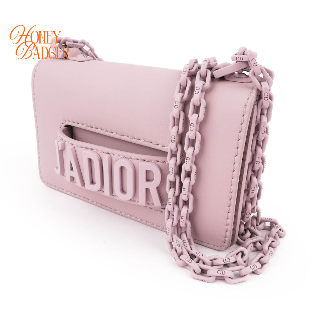 Christian Dior J'Adior Ultra-Matte Mini Flap Bag Monochromatic Leather Chain Purple