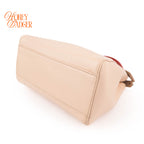 Fendi Peekaboo Iconic Mini Tricolor Beige Red Yellow Leather 2WAY Bag