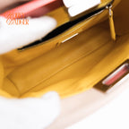 Fendi Peekaboo Iconic Mini Tricolor Beige Red Yellow Leather 2WAY Bag