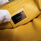 Fendi Peekaboo Iconic Mini Tricolor Beige Red Yellow Leather 2WAY Bag