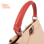 Fendi Peekaboo Iconic Mini Tricolor Beige Red Yellow Leather 2WAY Bag