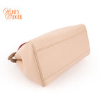 Fendi Peekaboo Iconic Mini Tricolor Beige Red Yellow Leather 2WAY Bag
