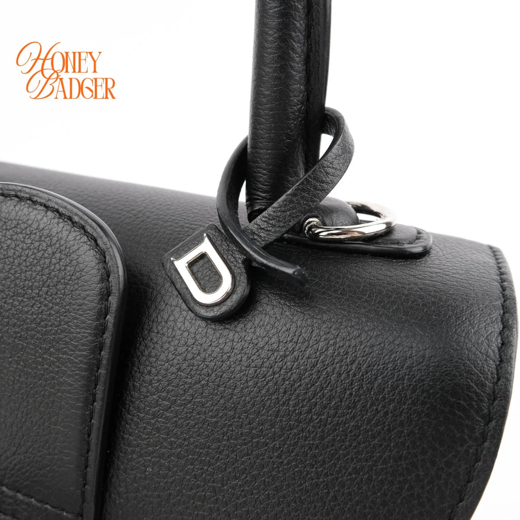 Delvaux Brillant Mini Grained Leather Black Silver Hardware Rank A