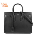 Saint Laurent Sac de Jour Medium Grained Leather Black 2-Way Bag Rank A
