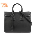 Saint Laurent Sac de Jour Medium Grained Leather Black 2-Way Bag Rank A