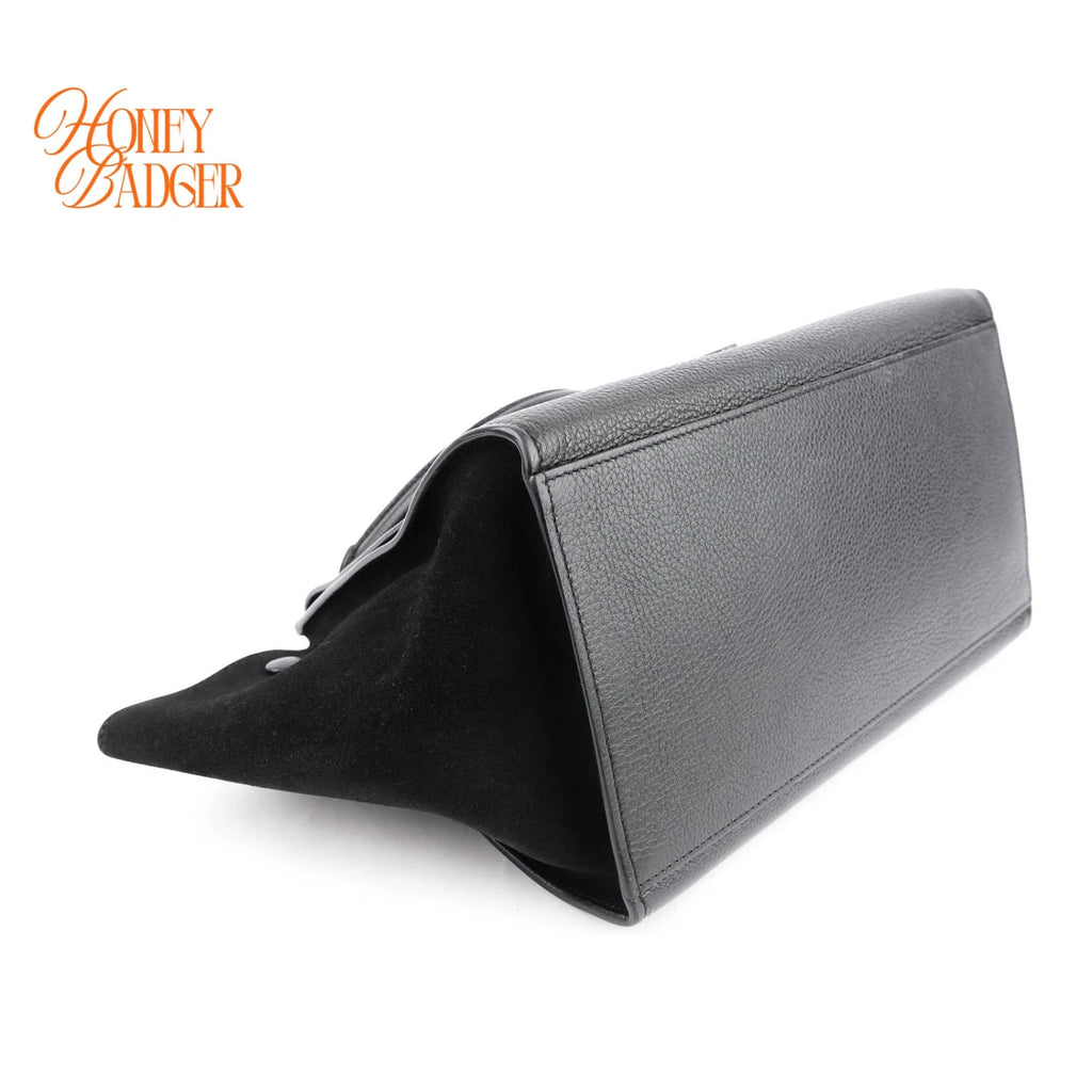 Celine Trapeze Black Grained Leather Rank A
